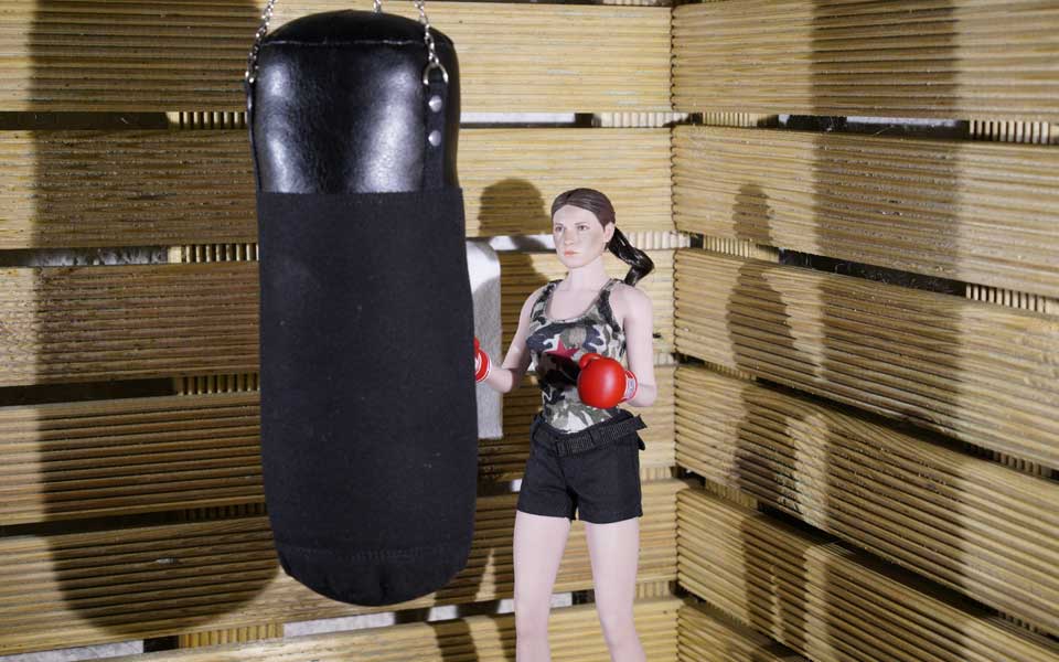 Sondergesandte Laura Kraft beim täglichen Boxtraining in Moskau
